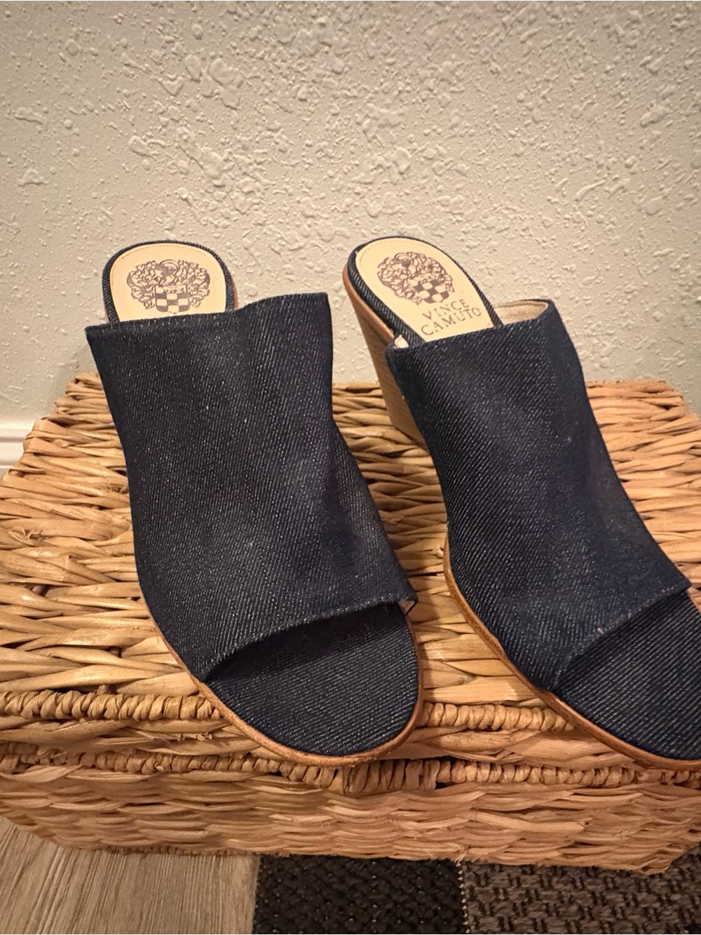 Vince Camuto Dark Denim Open-Toe Mule